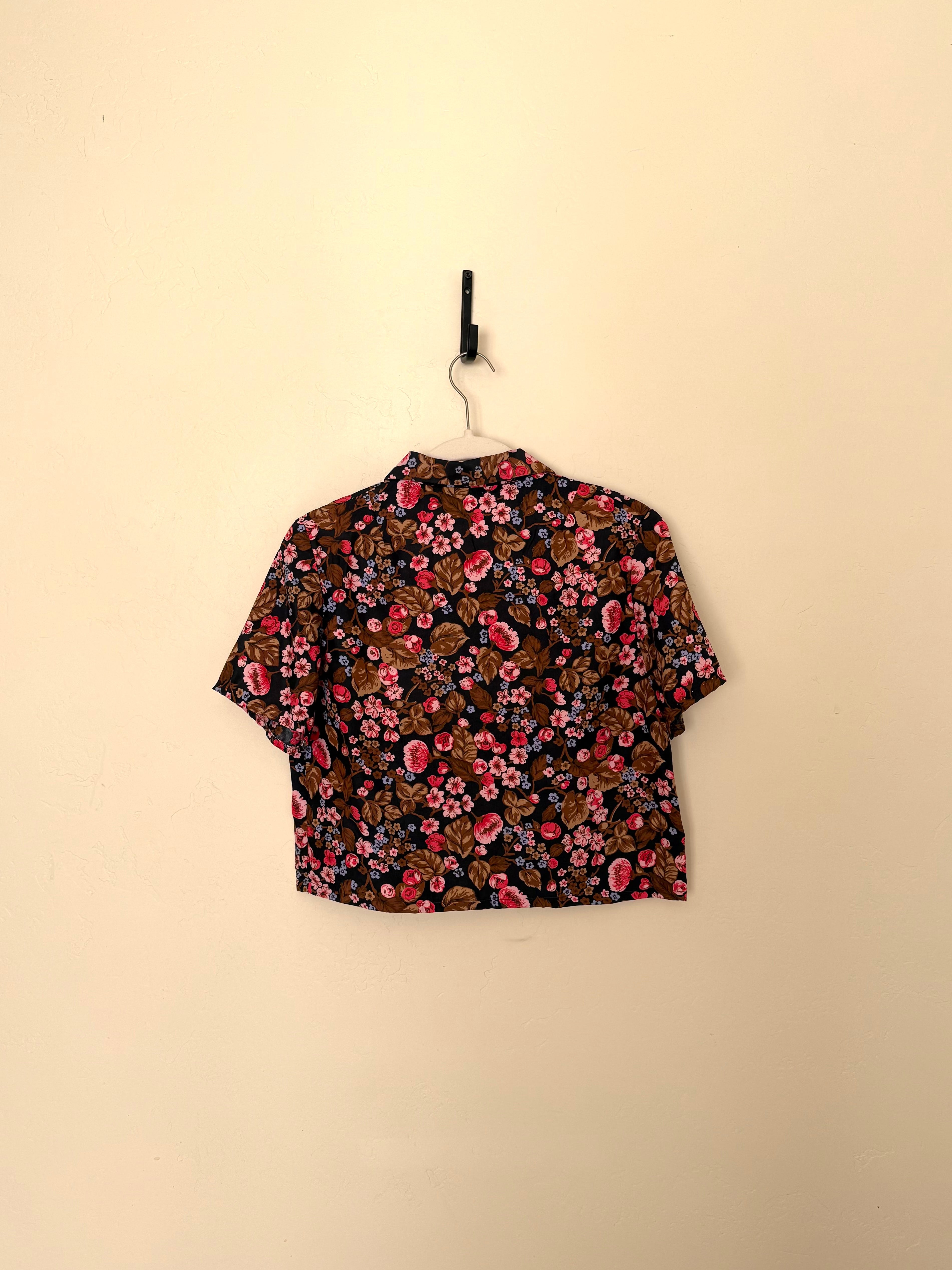 Cropped Blouse - Peony Floral - S/M
