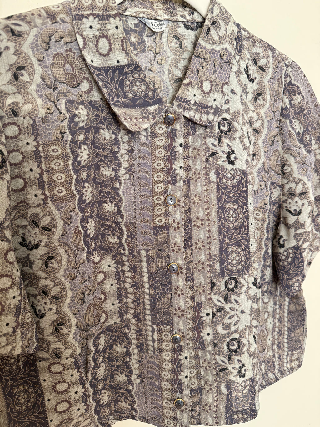 Cropped Blouse - Lavender Patchwork - S/M