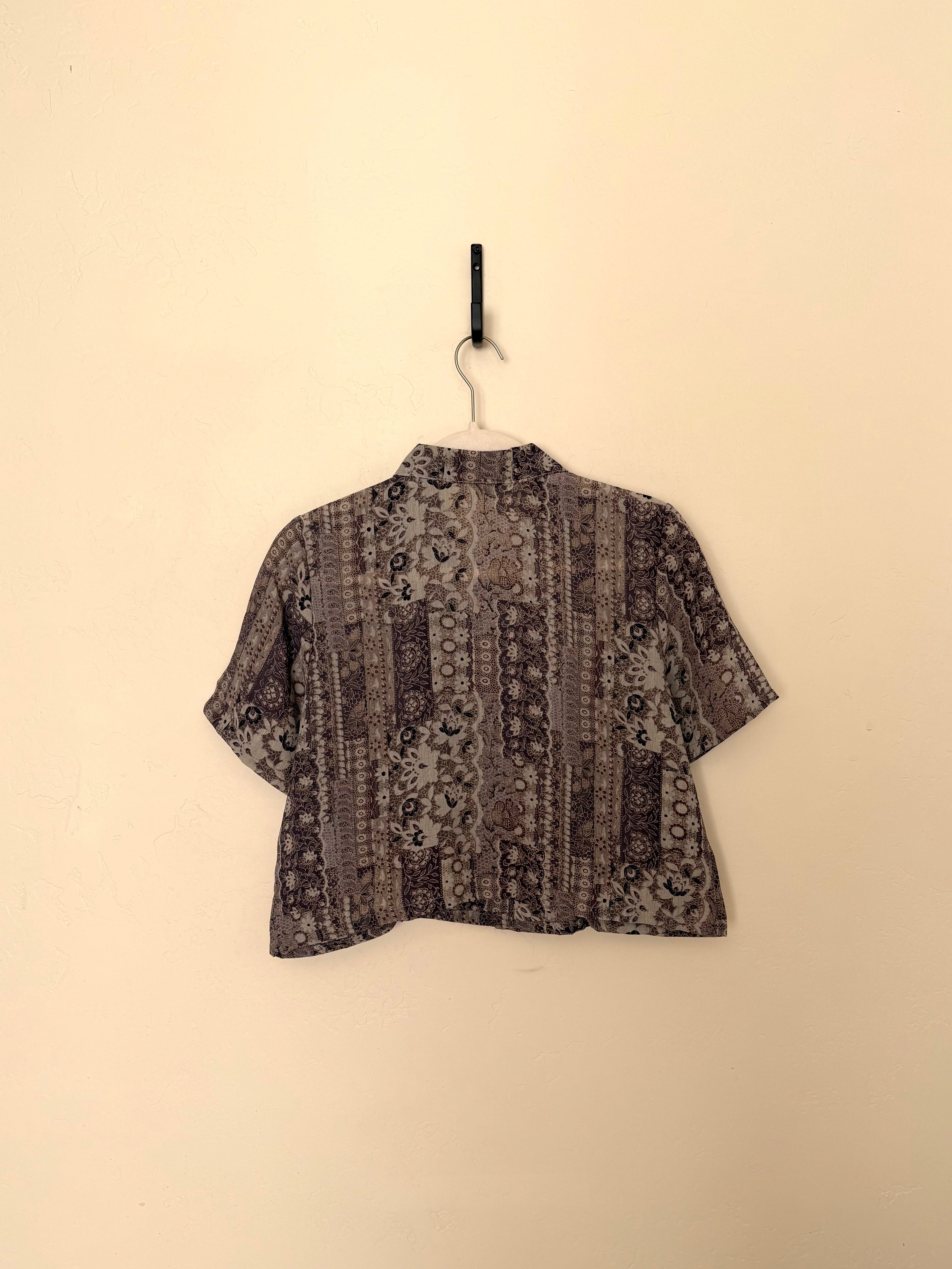 Cropped Blouse - Lavender Patchwork - S/M