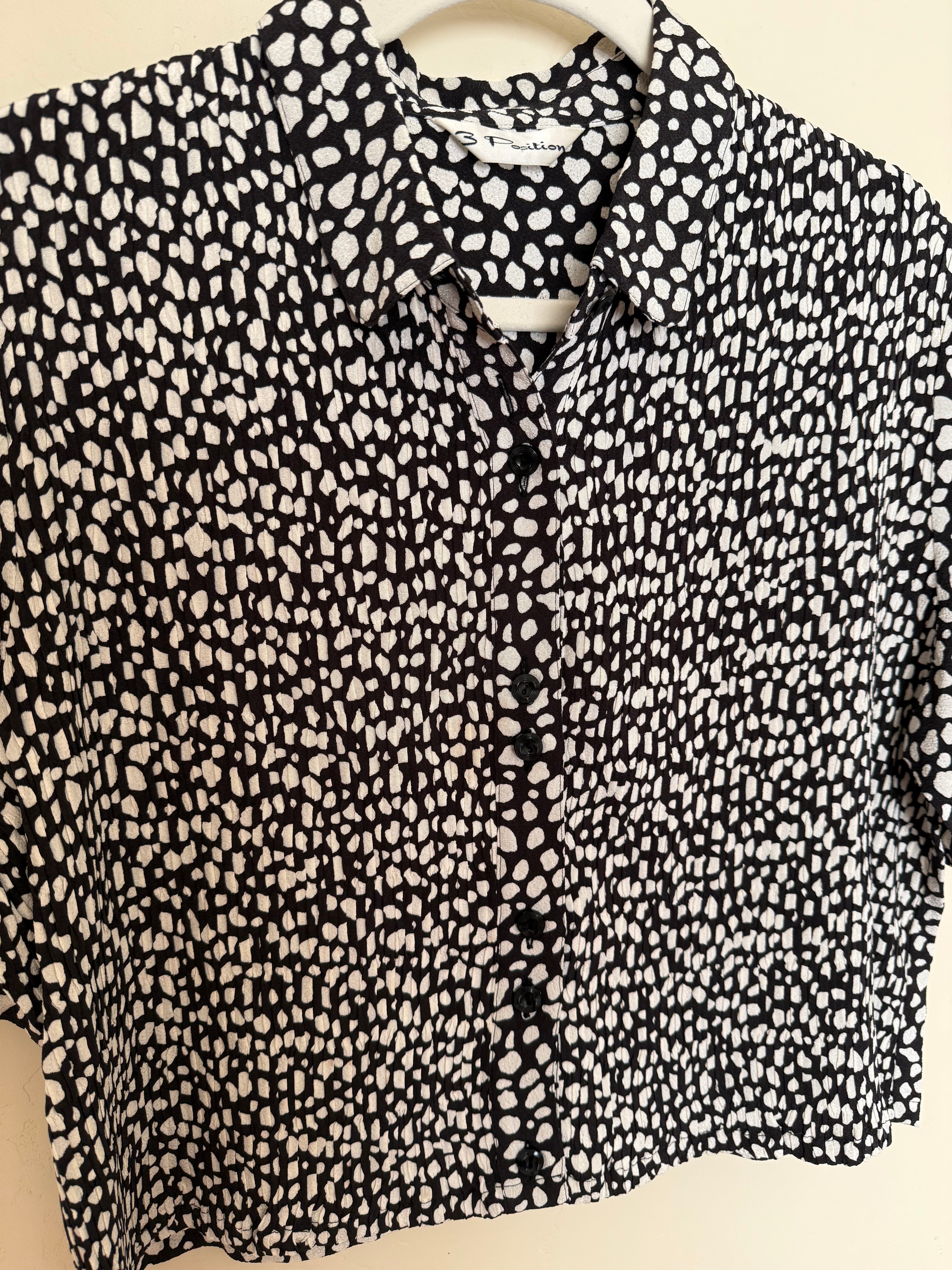 Cropped Blouse - B&W Pebbles - L/XL