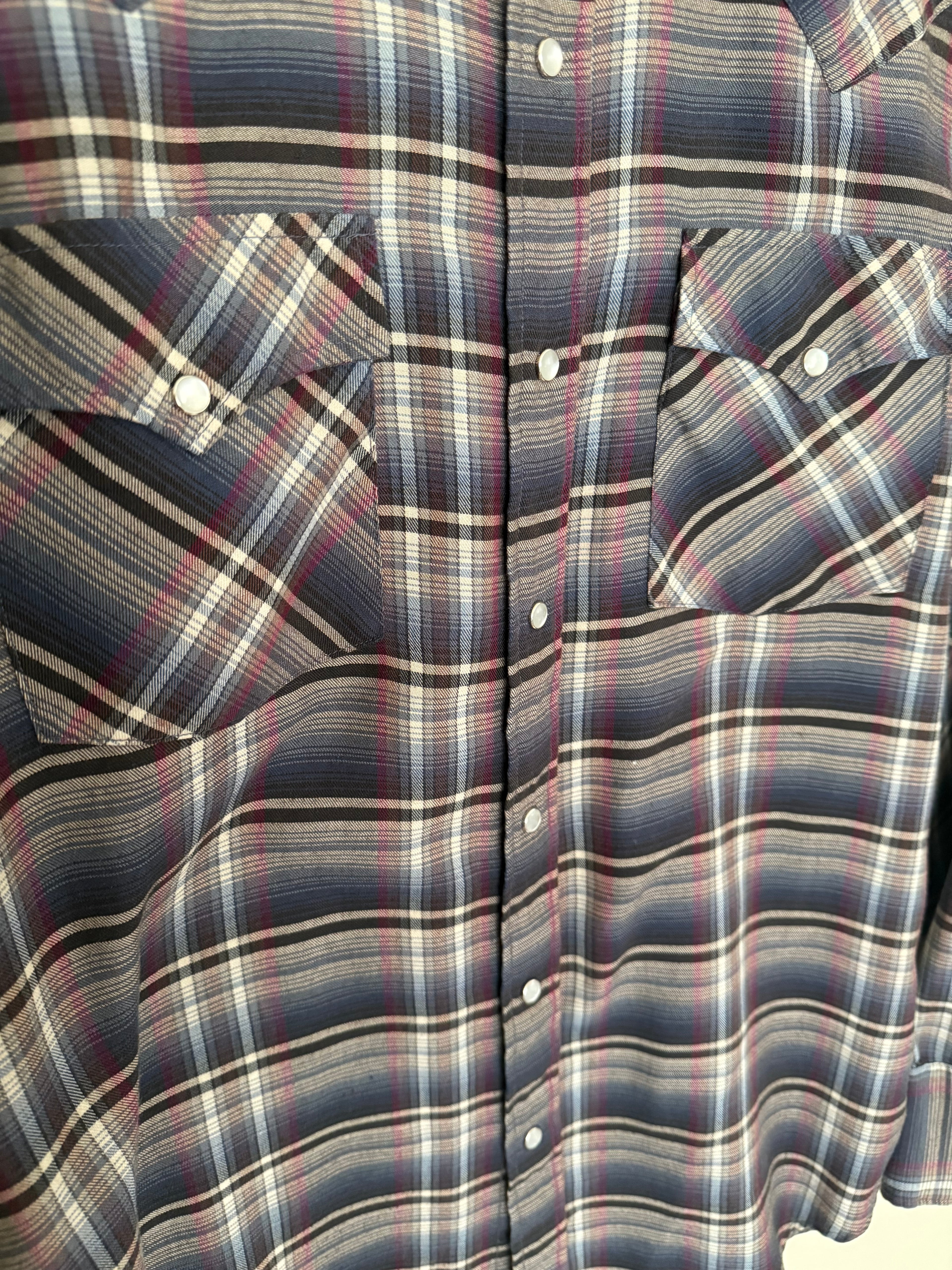 1970's Pearl Snap Western Shirt - Medium