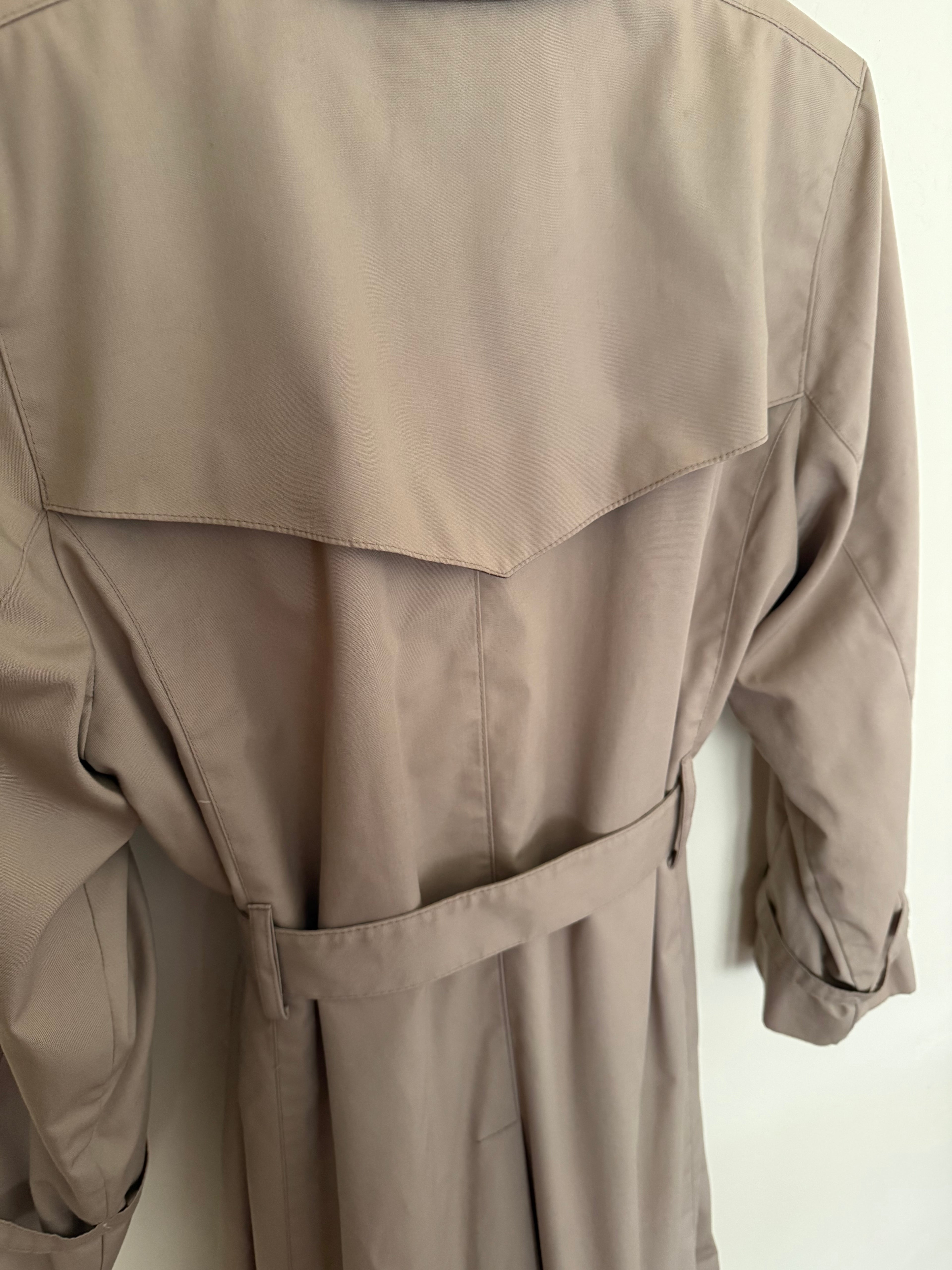1970's Flannel Lined Trench Coat - Medium