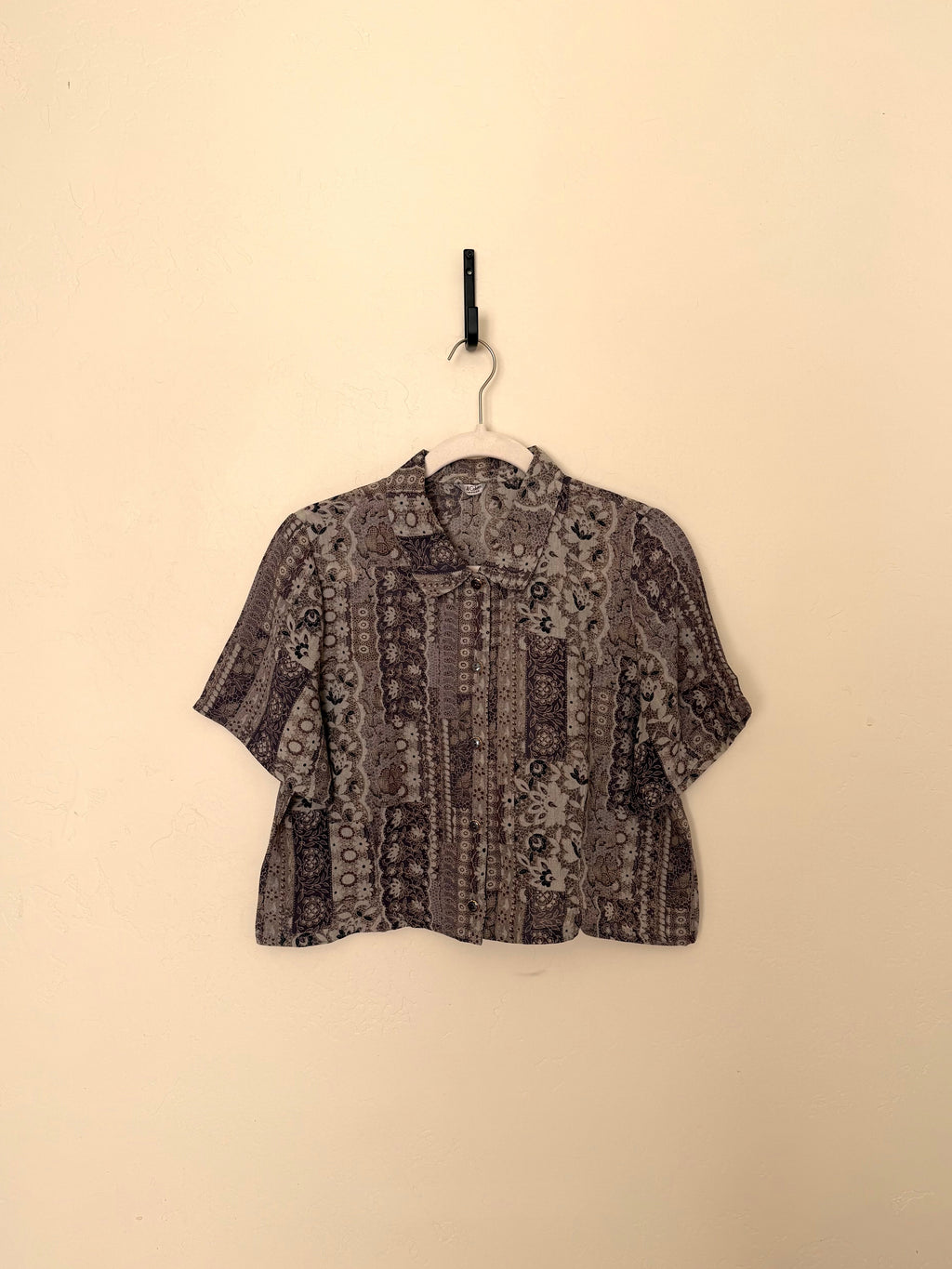 Cropped Blouse - Lavender Patchwork - S/M