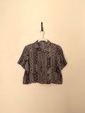 Cropped Blouse - Lavender Patchwork - S/M