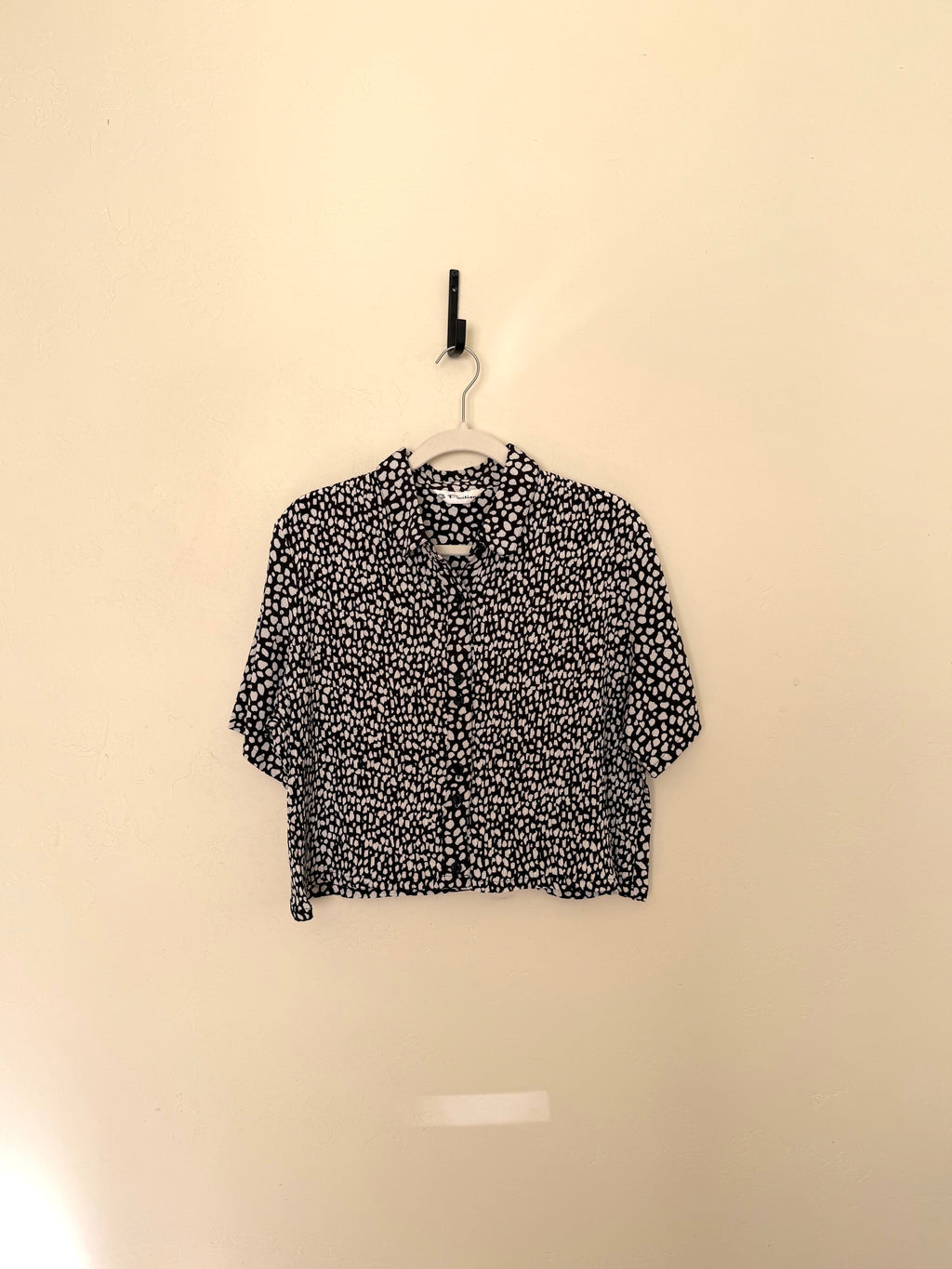 Cropped Blouse - B&W Pebbles - L/XL