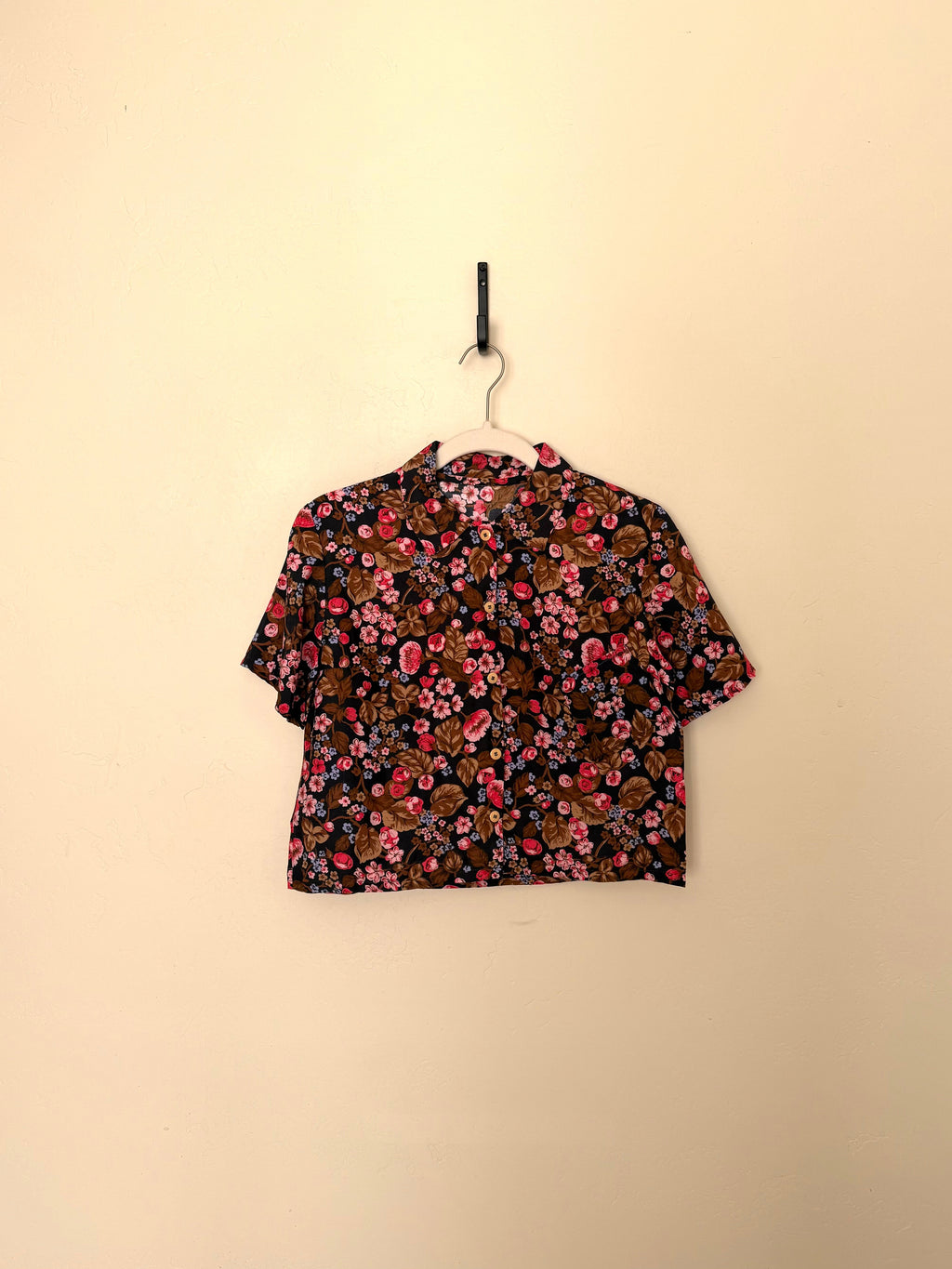 Cropped Blouse - Peony Floral - S/M
