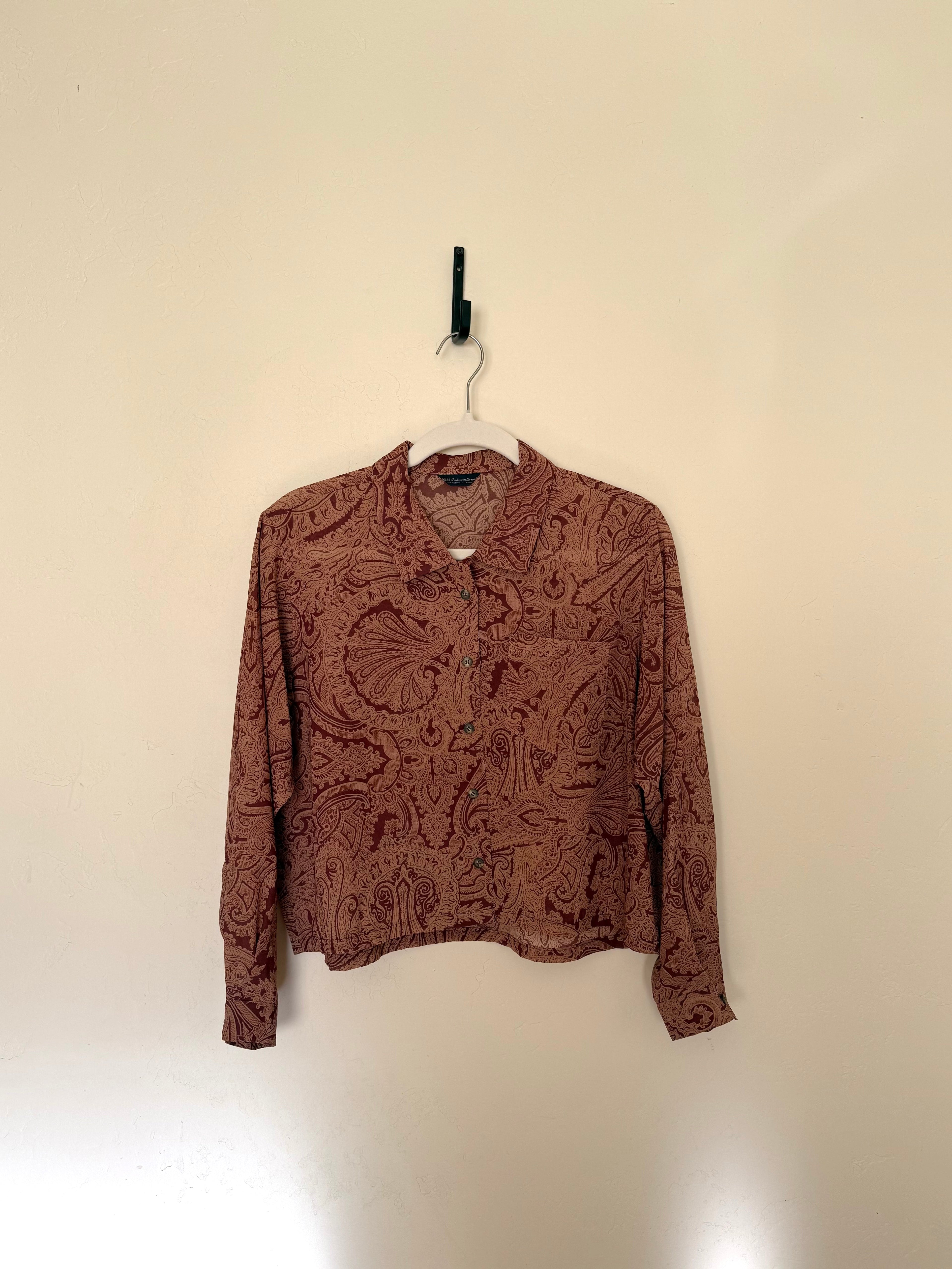 Cropped Blouse - Sheer Paisley - L/XL