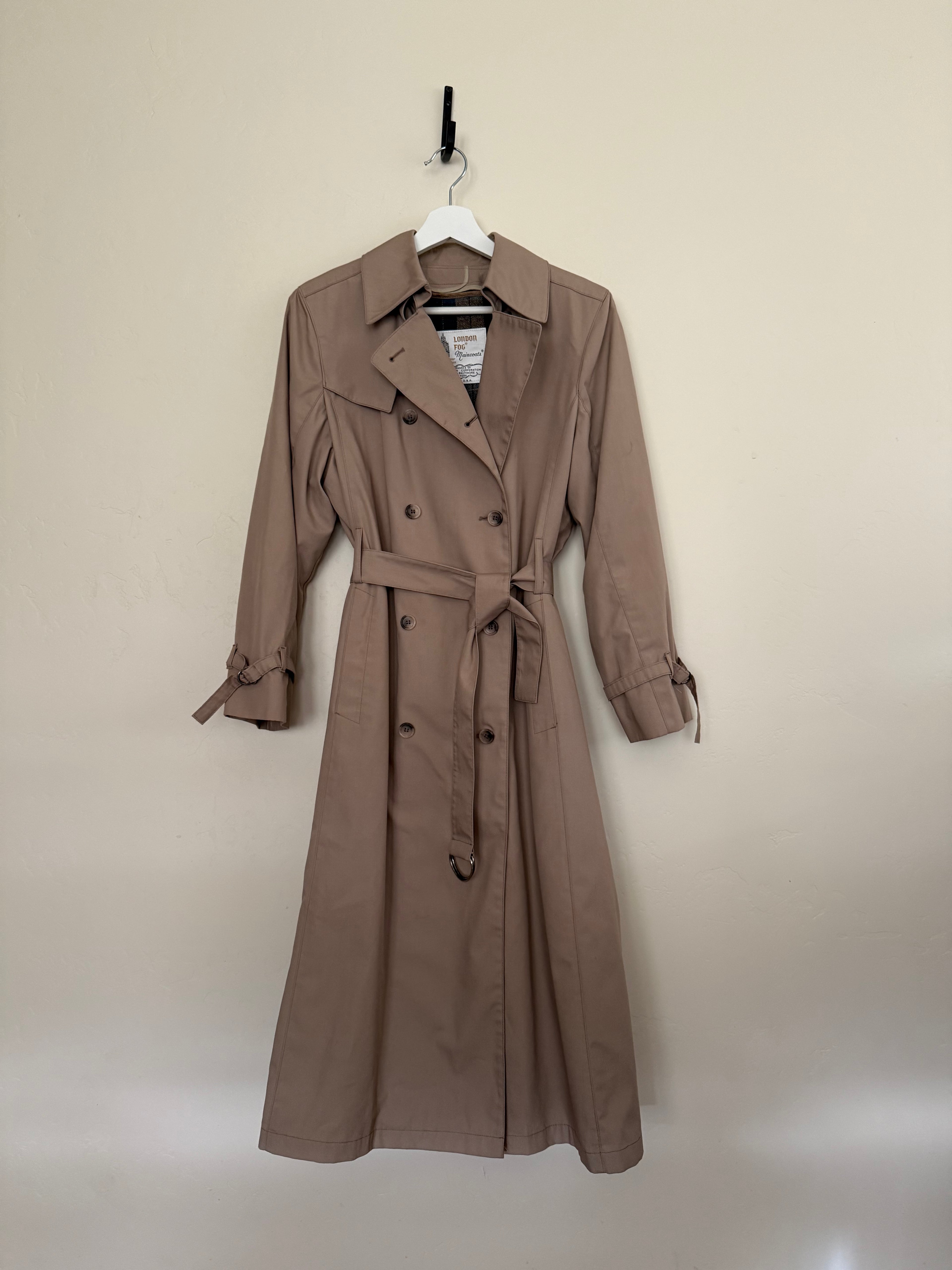 1970's Flannel Lined Trench Coat - Medium