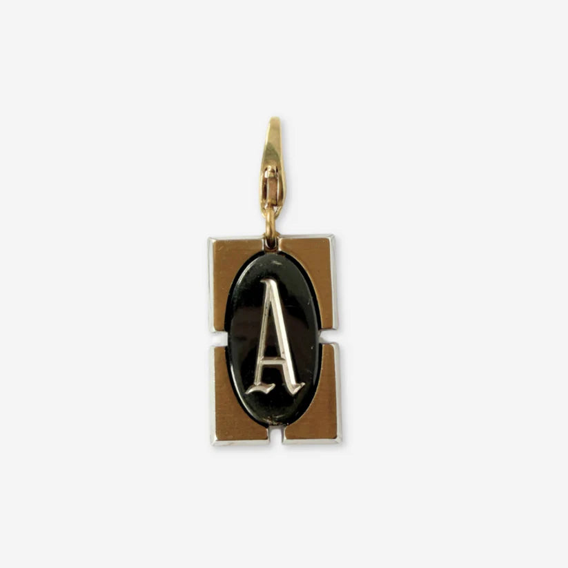 Vintage "A" rectangular charm