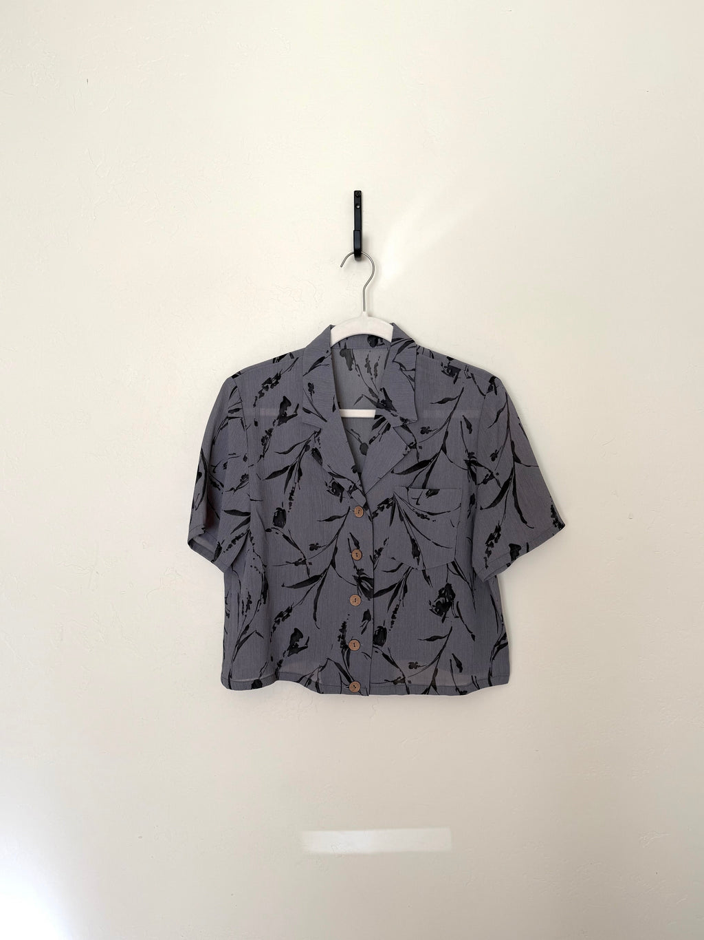 Cropped Blouse - Watercolor Floral - M/L