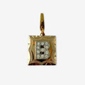 Vintage rhinestone "B" gold plated charm