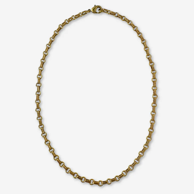 Raw brass rolo chain necklace - 18"