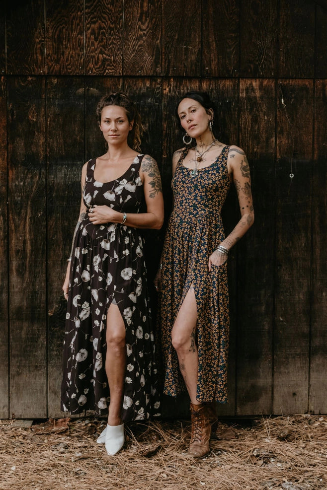 Long Agnes Dress - Brown Poppy