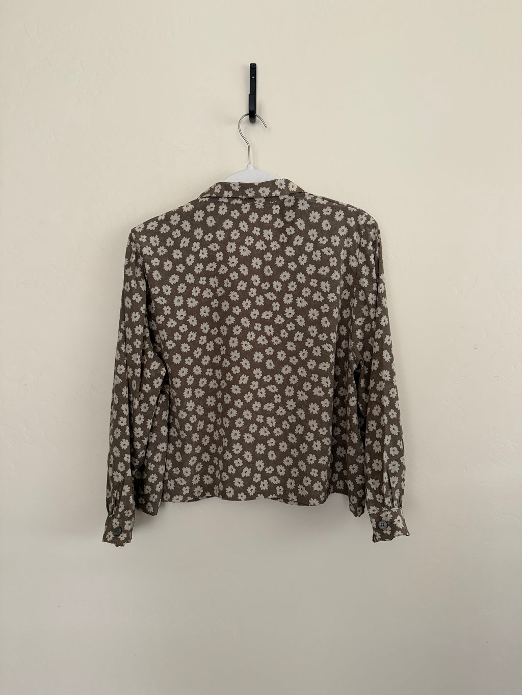 Cropped Blouse - Taupe Floral - XXL