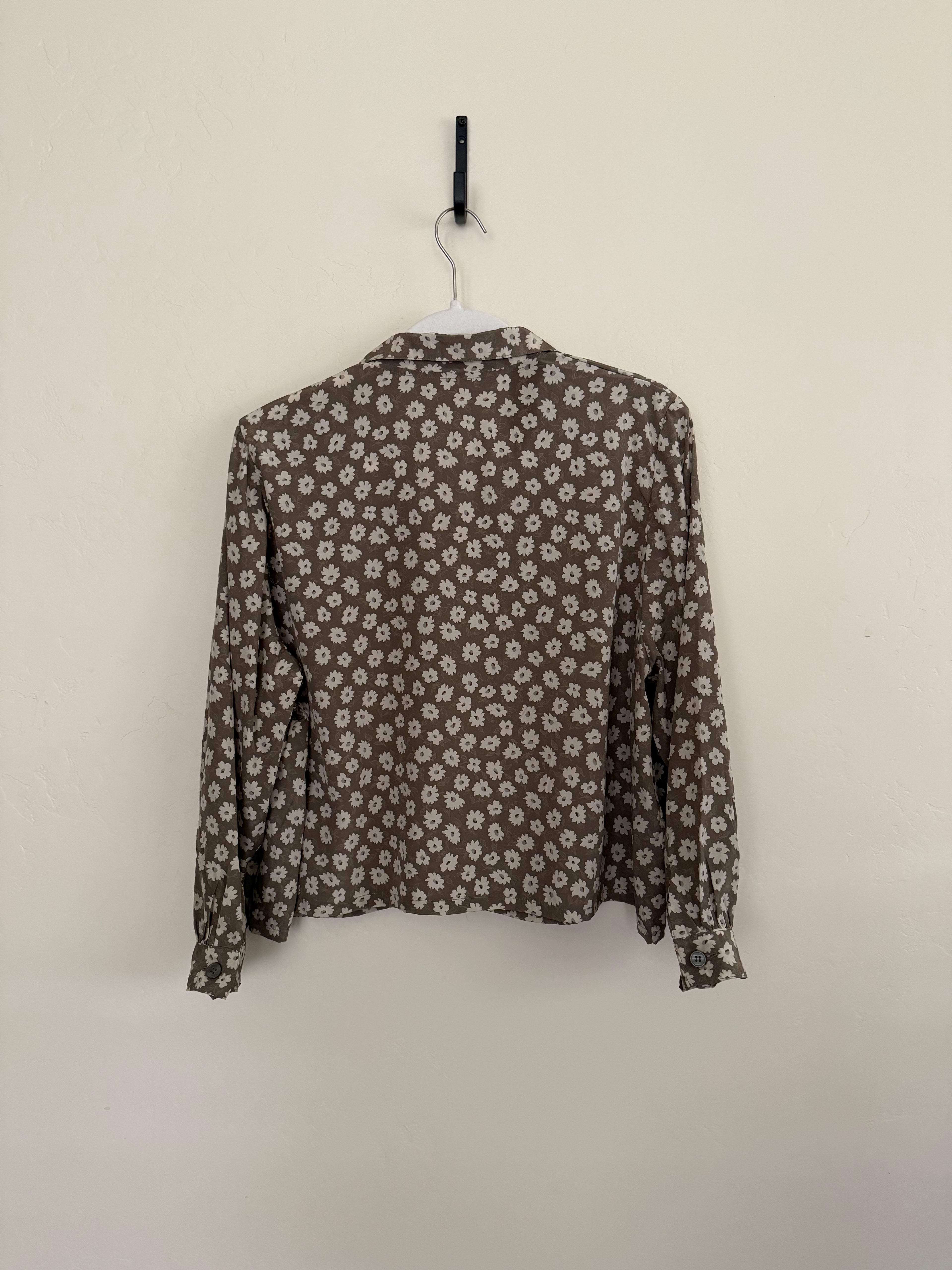 Cropped Blouse - Taupe Floral - XXL