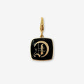 Vintage enamel "D" monogram square charm