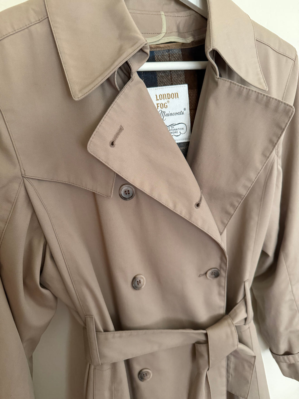 1970's Flannel Lined Trench Coat - Medium