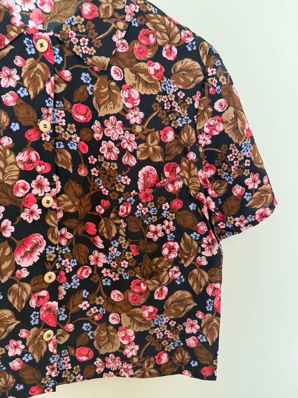 Cropped Blouse - Peony Floral - S/M