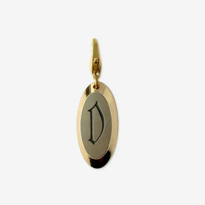 Vintage oval "D" charm