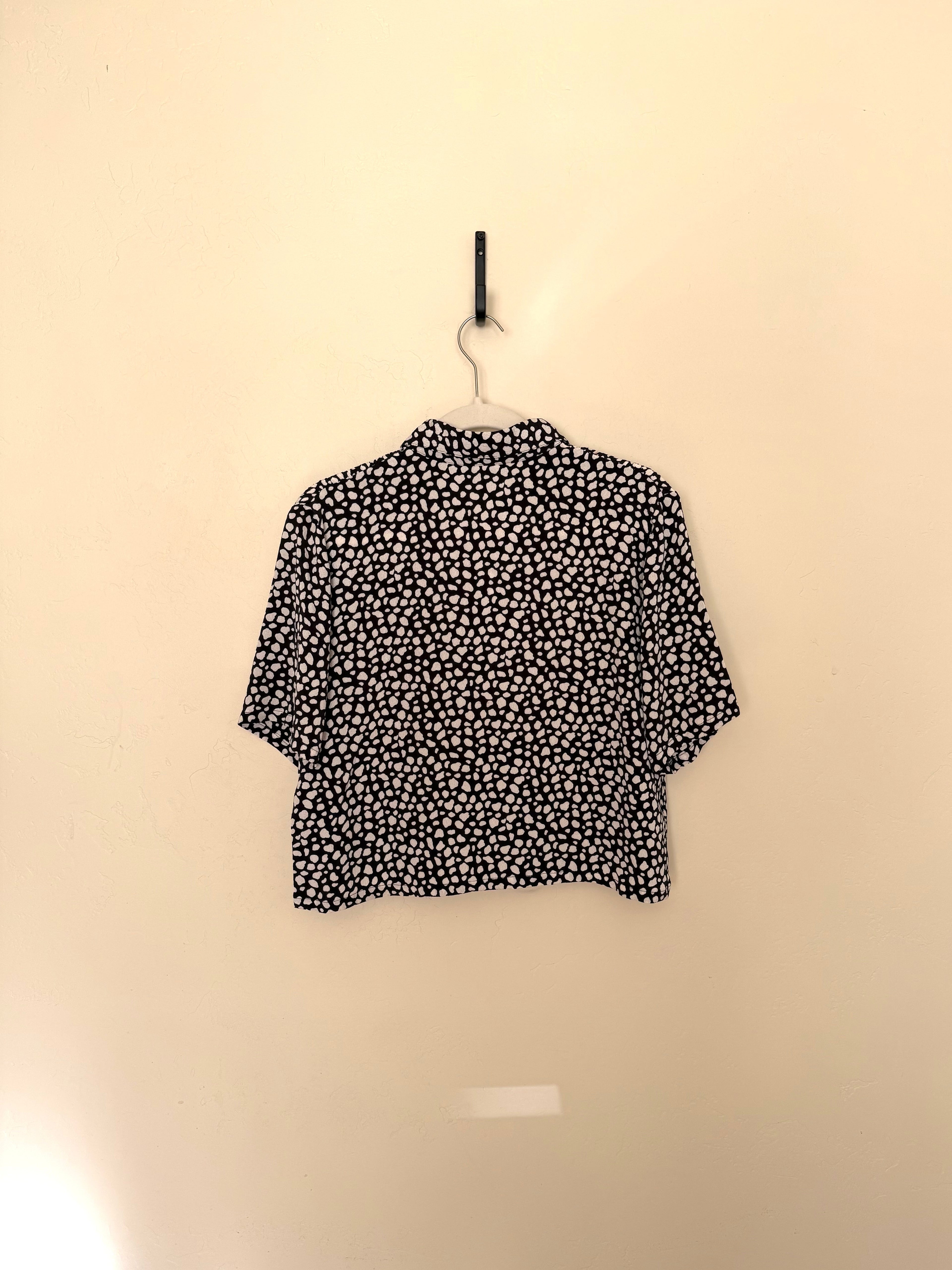 Cropped Blouse - B&W Pebbles - L/XL