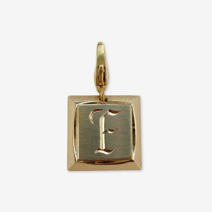 Vintage "F" monogram square charm