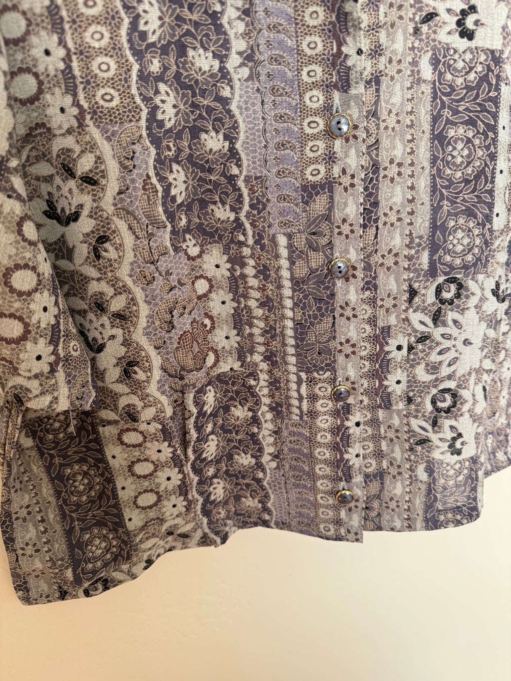 Cropped Blouse - Lavender Patchwork - S/M