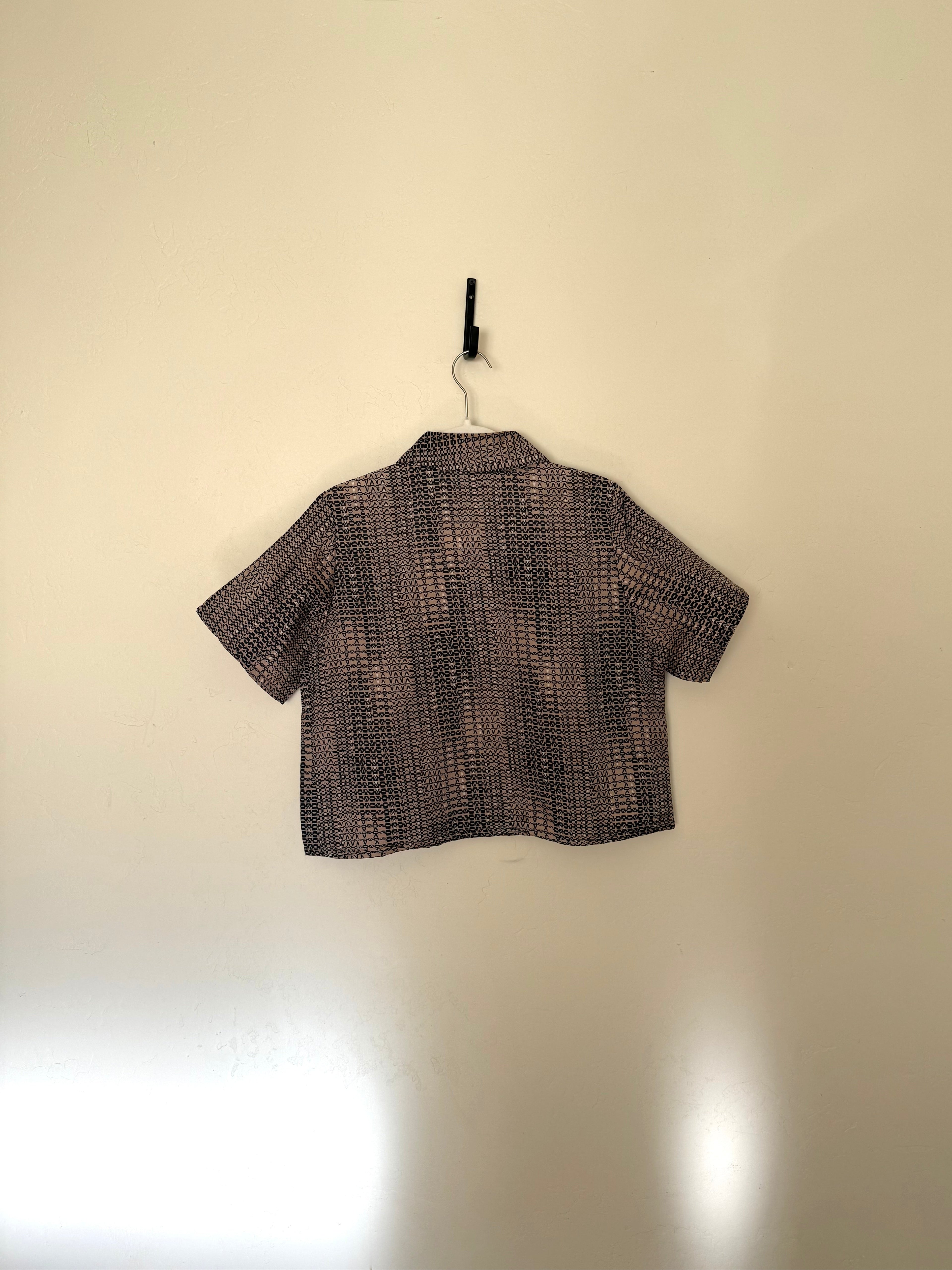 Cropped Blouse - Neutral Geo - M/L