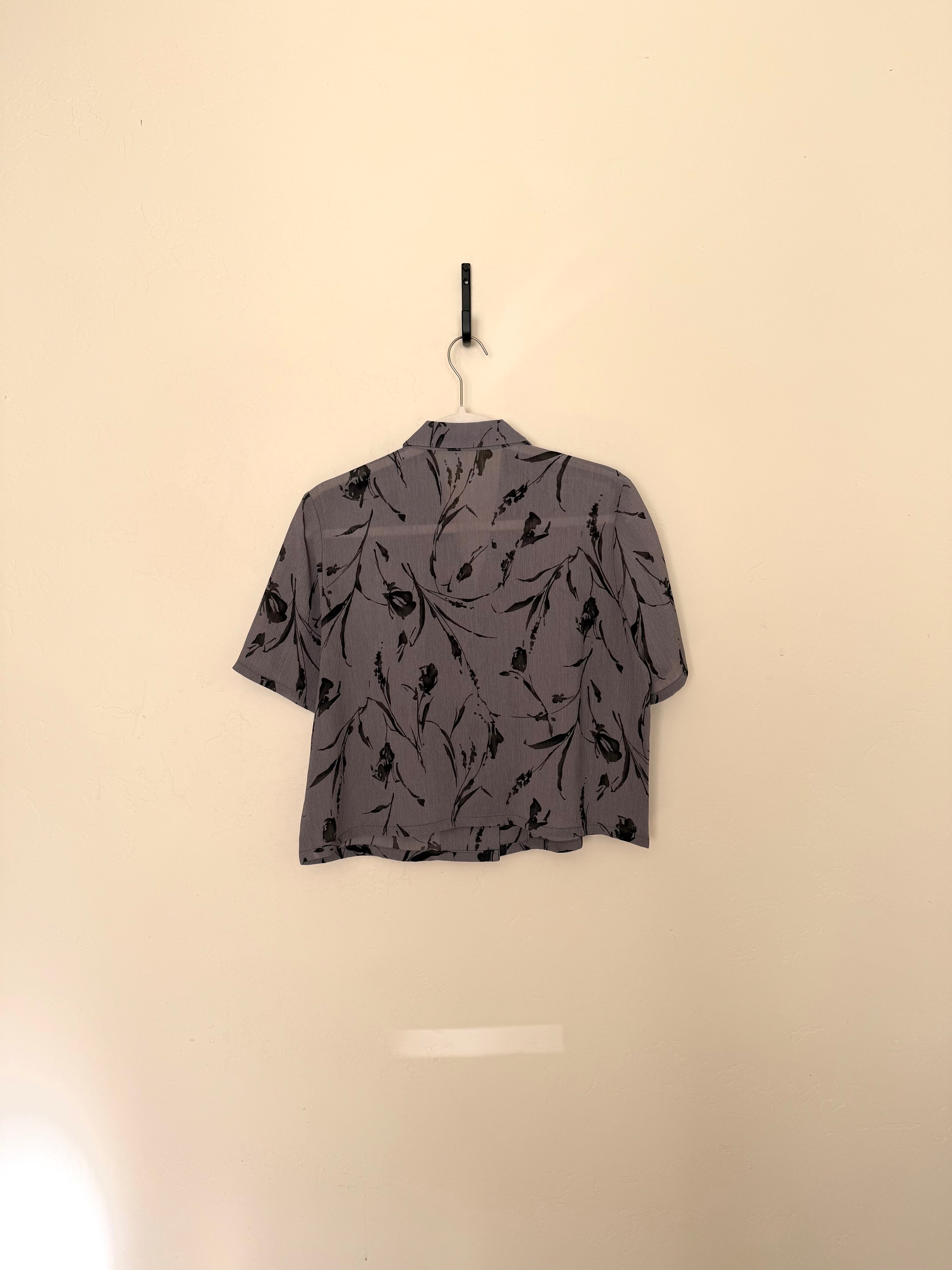Cropped Blouse - Watercolor Floral - M/L