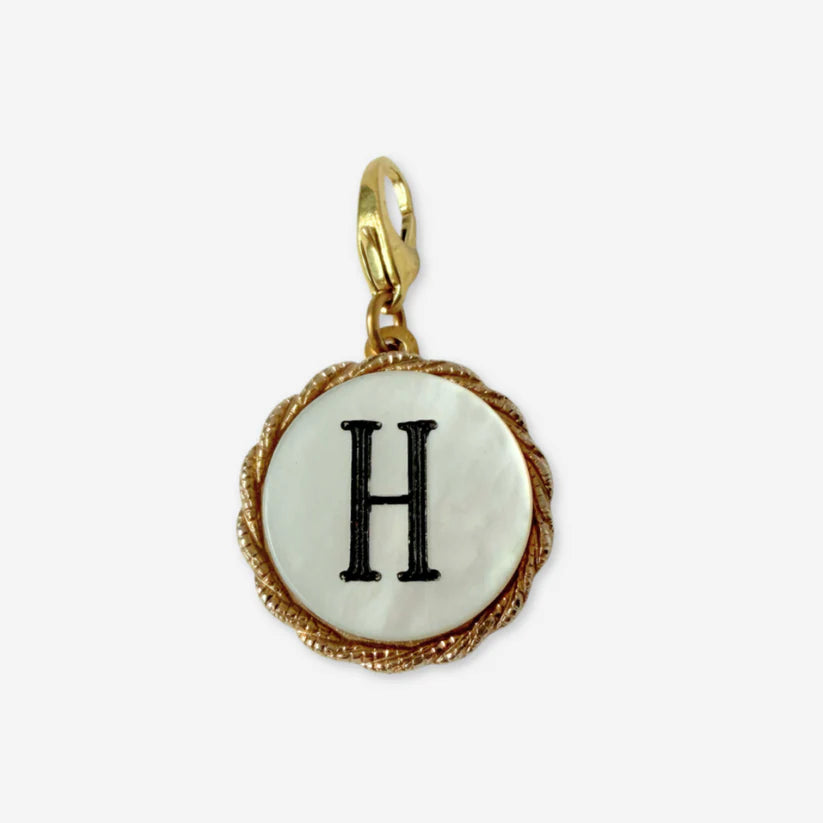 Vintage mother of pearl "H" charm