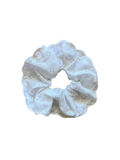 Large Scrunchie - White Eyelet Lace