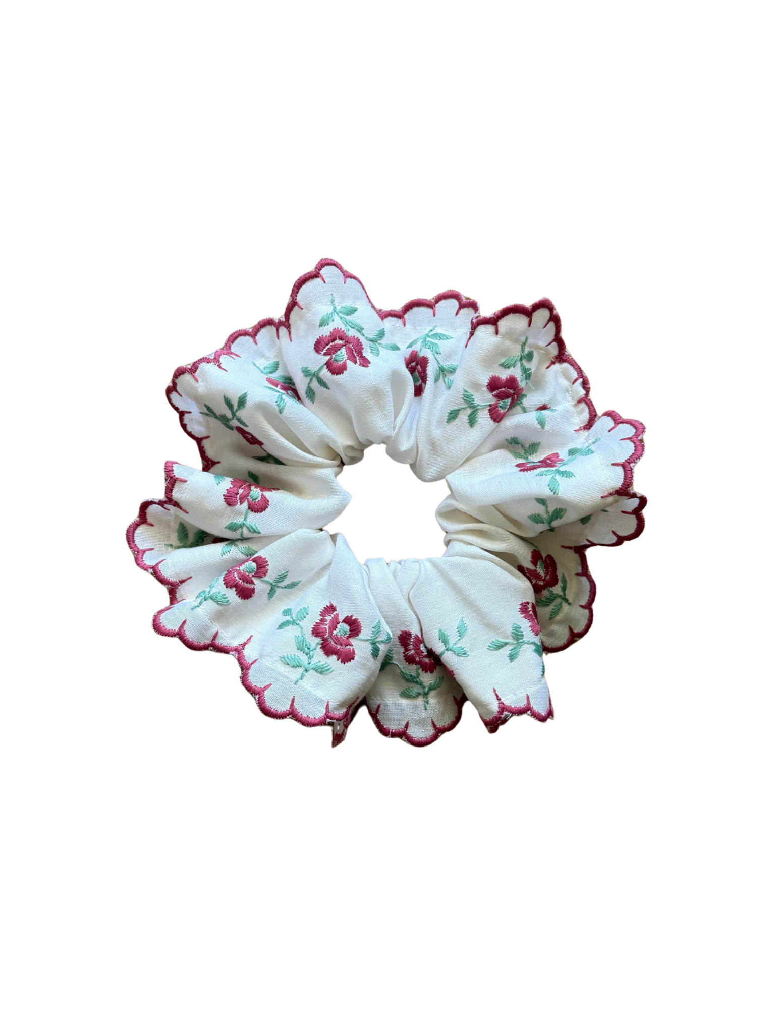 Large Scrunchie - Embroidered Floral