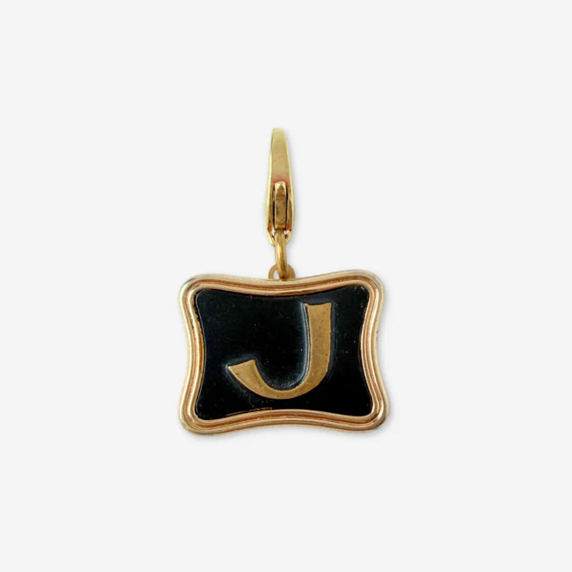 Vintage wavy "J" charm