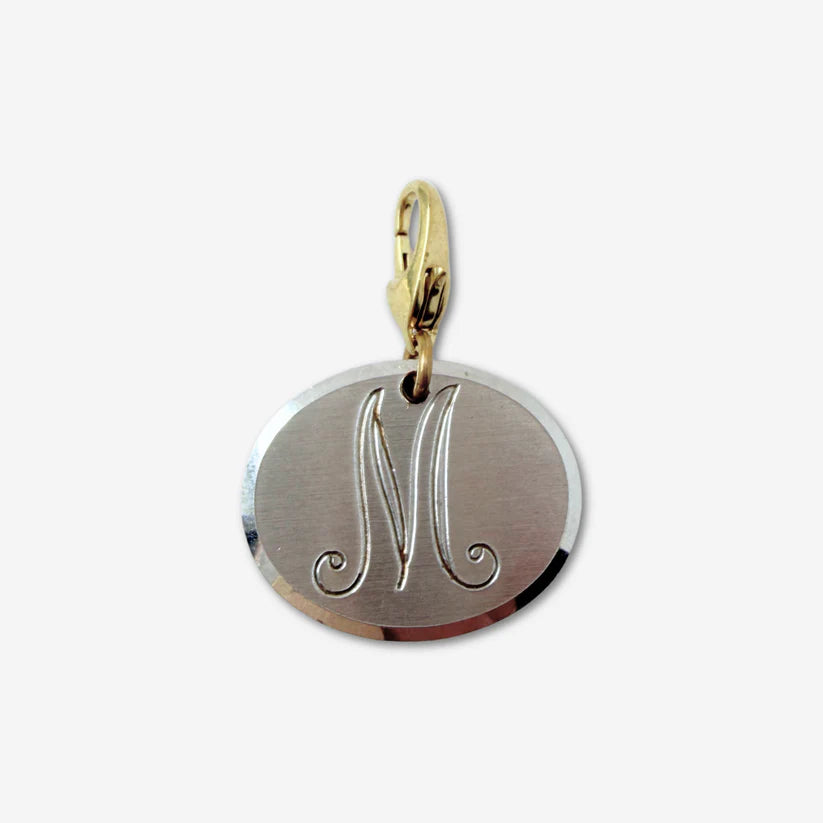 Vintage silver plated "M" charm