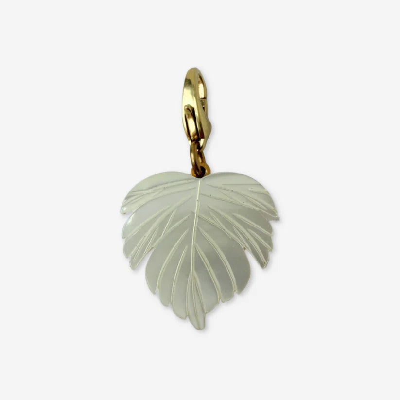 Vintage mother of pearl palm leaf charm