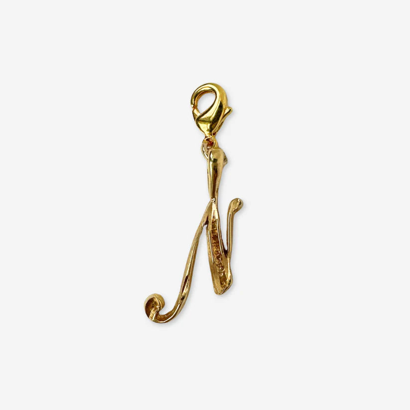 Vintage gold plated "N" charm