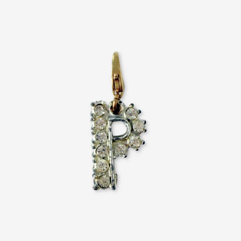 Vintage rhinestone letter "P" charm