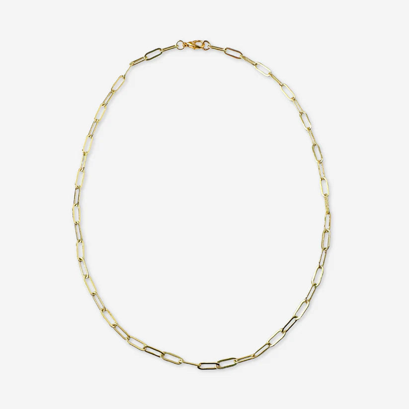 Gold plated paperclip chain