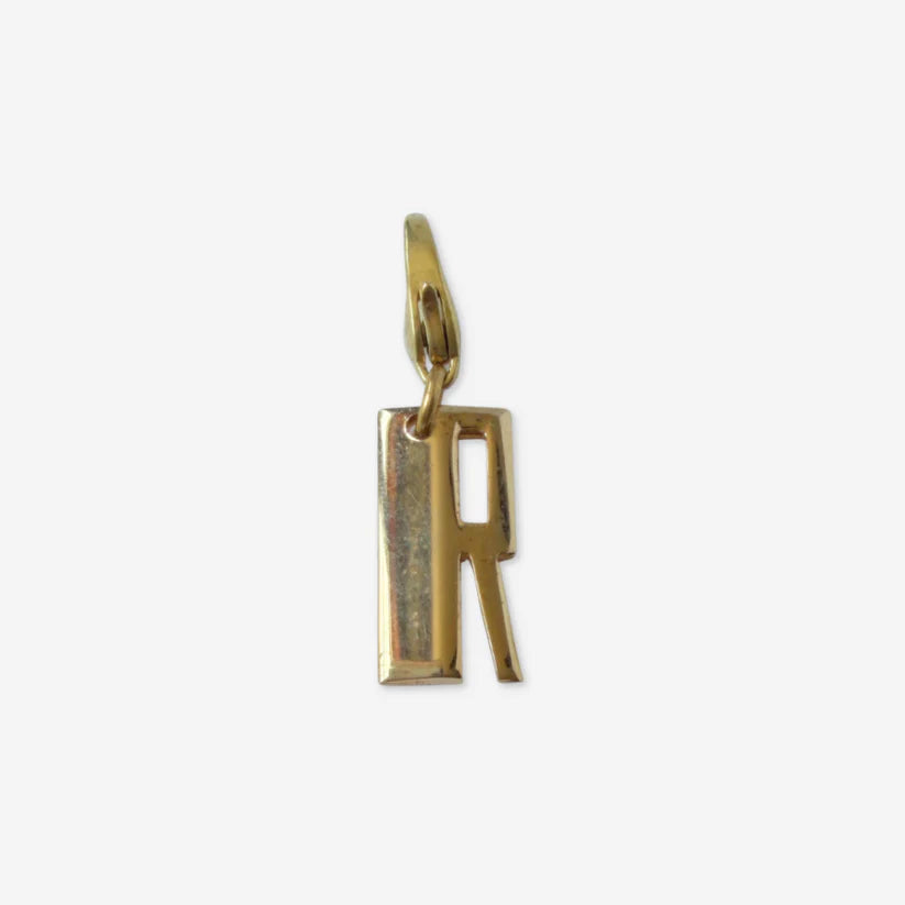 Vintage gold plated bold "R" charm