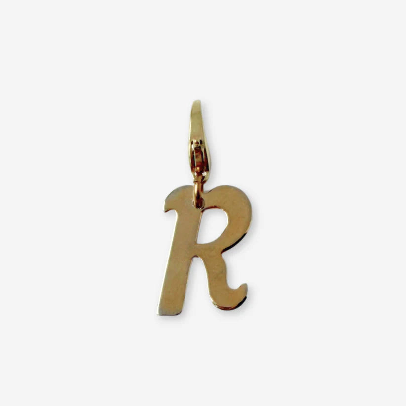 Vintage gold plated "R" charm
