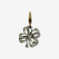 Vintage rhinestone four leaf clover charm