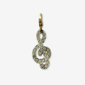 Vintage rhinestone treble clef charm