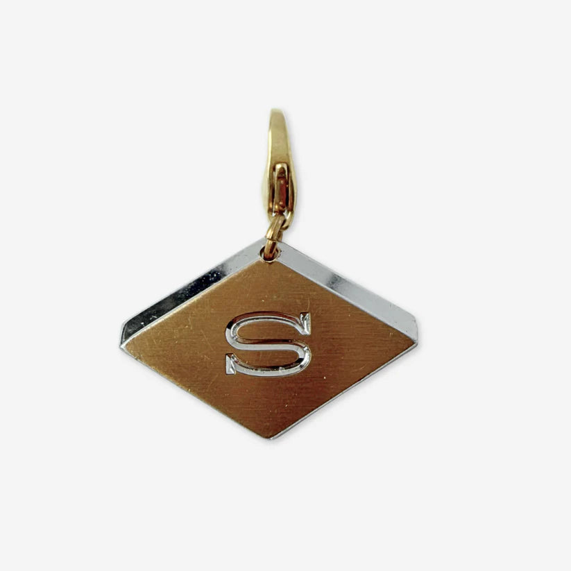 Vintage mixed metal "S" charm