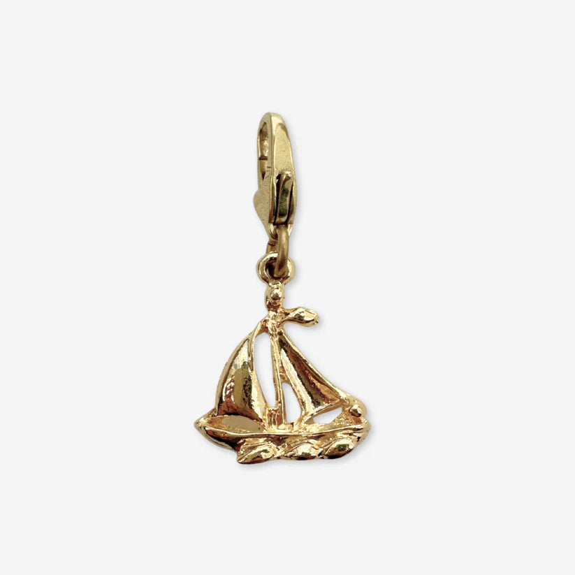 Vintage gold plated sailboat charm