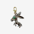 Vintage silver donkey charm with turquoise eye