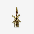 Vintage golden movable windmill charm