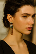 Vintage rhinestone tassel earrings